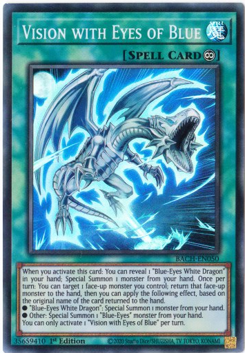 Yu-Gi-Oh! | Vision with Eyes of Blue | BACH-EN050 | Super Rare | 1st Edition